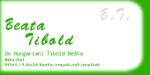 beata tibold business card