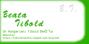 beata tibold business card